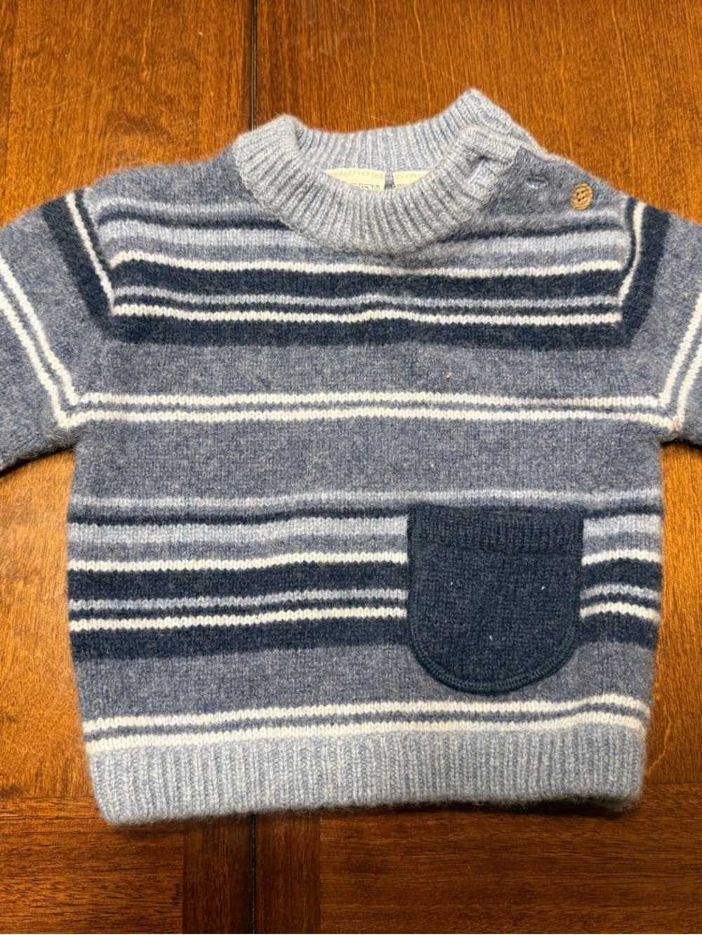 Vintage Skyr 18 months toddler boys striped knit 100% lambswool pullover sweater